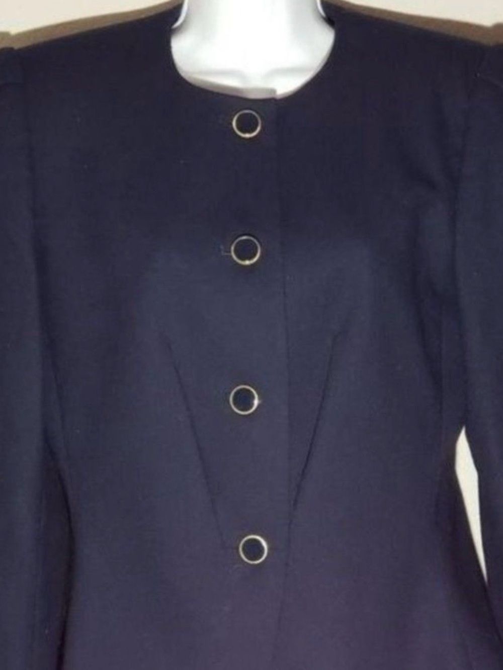Kasper Wool Button Up Cinch Waist Blazer Navy Size Medium (6/8) - Picture 6 of 10